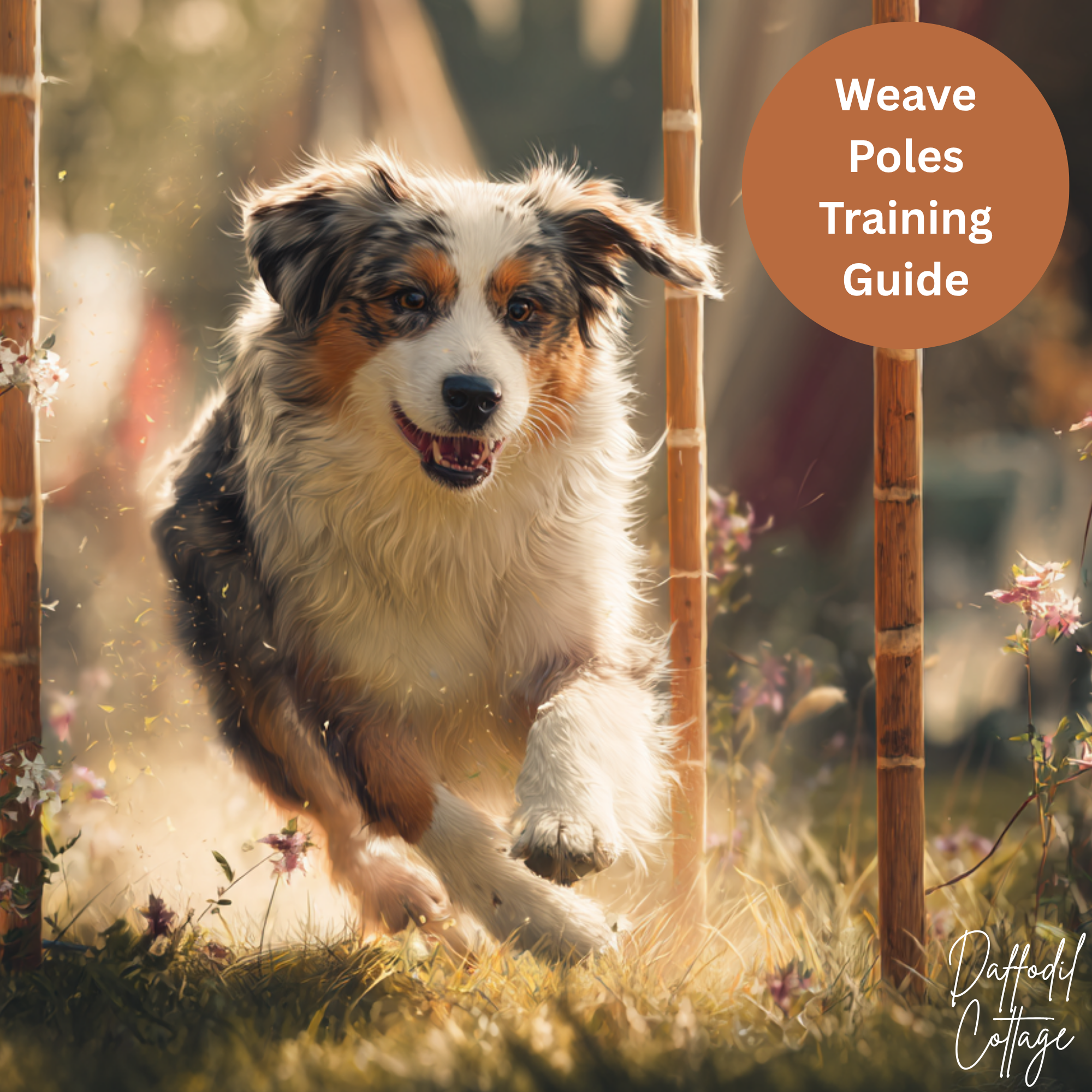 Dog Agility Weave Pole Training Guide PDF – Beginner to Advanced Weaving Exercises + Printable Progress Tracker