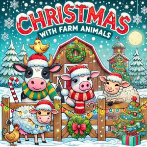 Christmas with Farm Animals – 30-Page Kids' Coloring Book – Easy, Fun, and Printable Digital Download